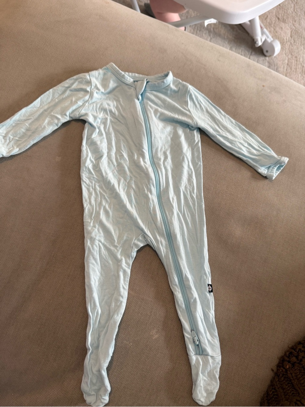 Kyte BABY Light Blue Zip Footed One-Piece